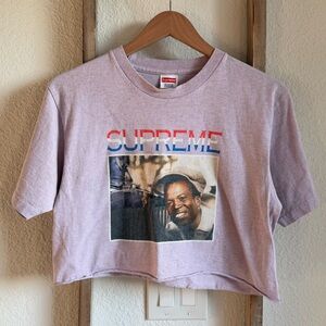 Supreme Vintage Graphic Baseball Player cropped t-shirt sz: Med